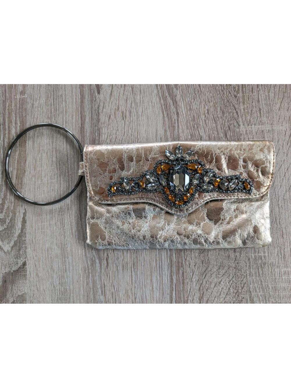 Vintage Guess Y2K Gold Jewels Clutch Purse Ring Strap Festival Travel